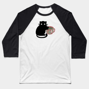 Kawaii „Green Tea Cat“ Design | Cute Illustration Green Tea Lover | Cat Lover | Illustration by Atelier Serakara Baseball T-Shirt